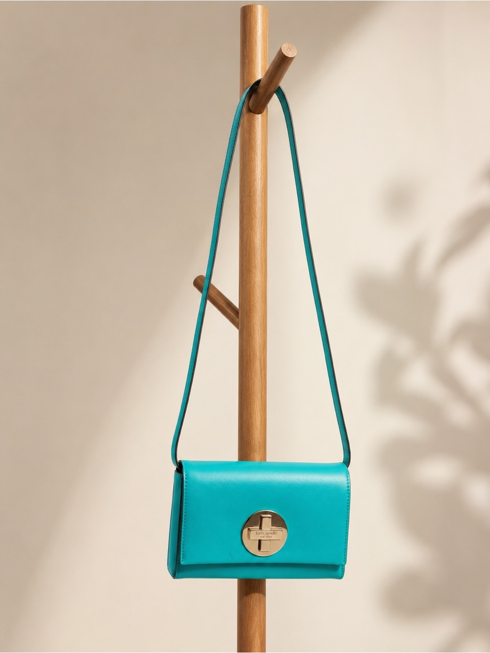 Teal Kate Spade Crossbody Shoulder Bag with Gold Turn-Lock